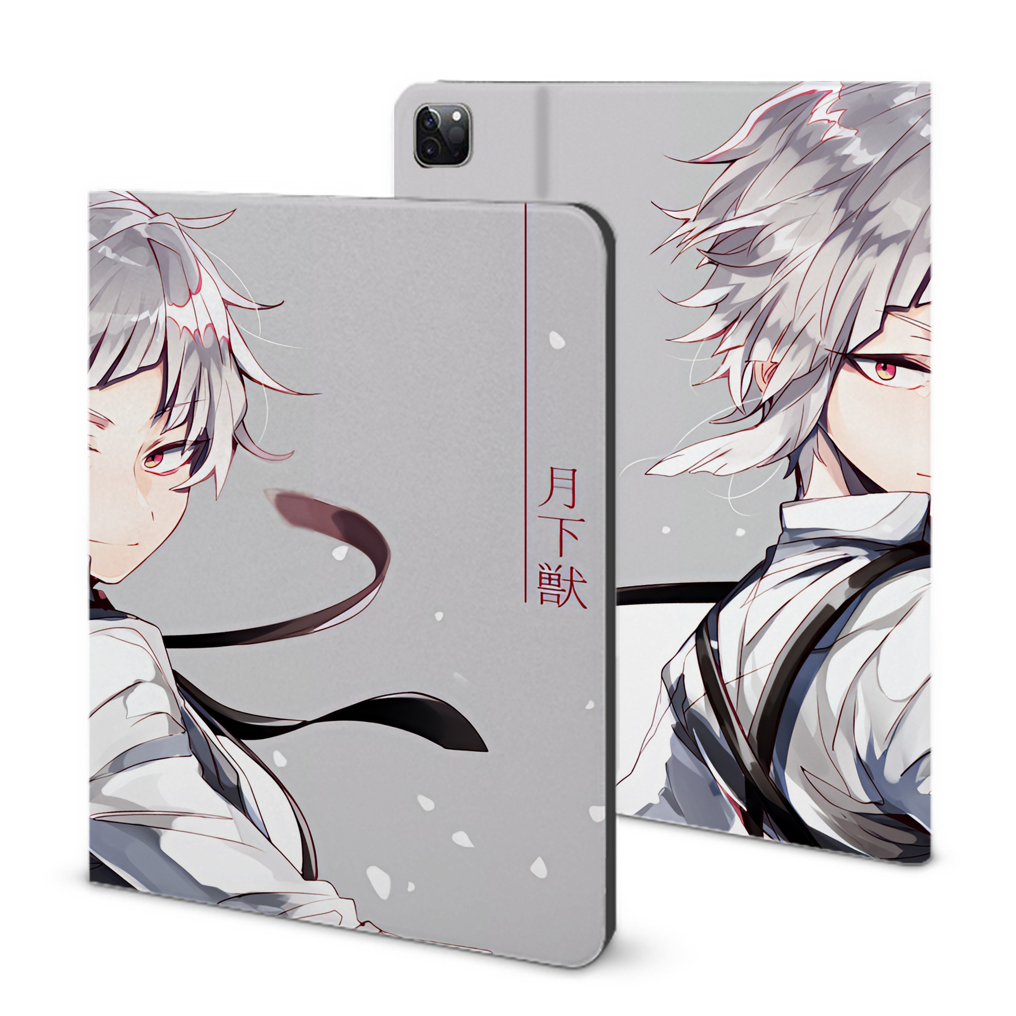 （画像用） 文豪ストレイドッグス Bungo Stray Dogs IPad ケース ブック型 PUレザー TPU 耐衝撃 軽量 薄型 ペン収納なし 全面保護 IPad 各モデル対応